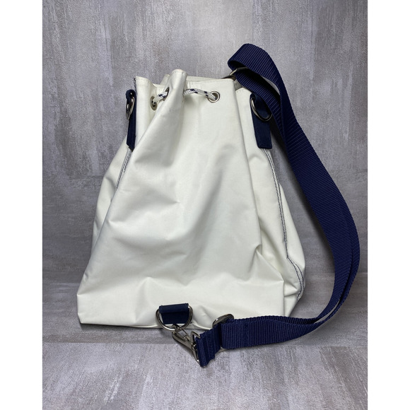 Tommy Hilfiger T Girl Bag Womens White Red Blue Drawstring Bucket Purse Strap - Picture 5 of 16